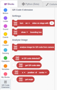 QR Code Scanner - Blocks, Python Functions, Projects | PictoBlox Extension