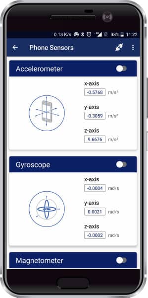 Dabble Phone Sensor Accelerometer & Gyroscope