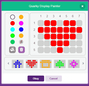 display matrix as () - PictoBlox Block | Display (Quarky)