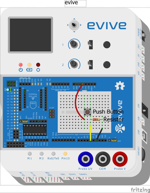 Connecting push button with evive