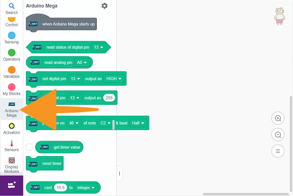 Arduino Mega Blocks with extension