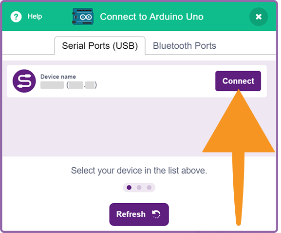 Connect listed device click on connect button