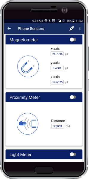 Dabble Phone Sensor Magnetometer Proximity Meter