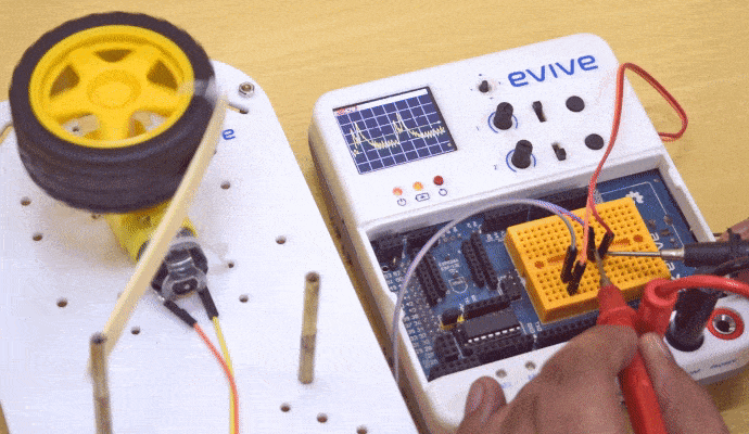 Evive mini oscilloscope current sensing