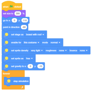 set sprite as () - PictoBlox Block | Physics Engine