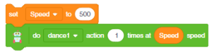 do () action () times at () speed - PictoBlox Block | Quadruped (Quarky)