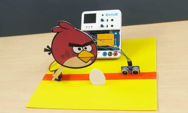 Angry Bird Control Servo using Ultrasonic Sensor