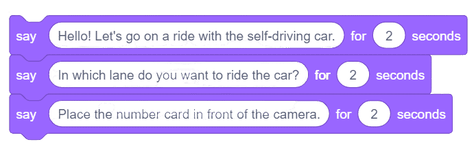 Asking User to Show Number Card in Self-Driving Car