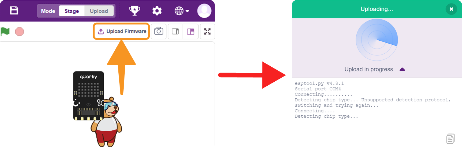 Click the Upload Firmware button