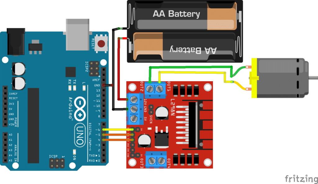 Interfacing DC motor with Arduino - Example Project