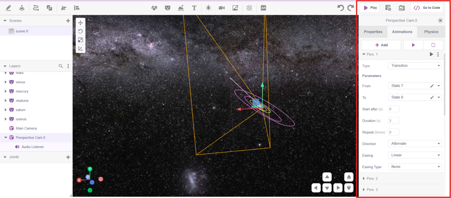 Solar System Using 3D and XR Studio - Example Project