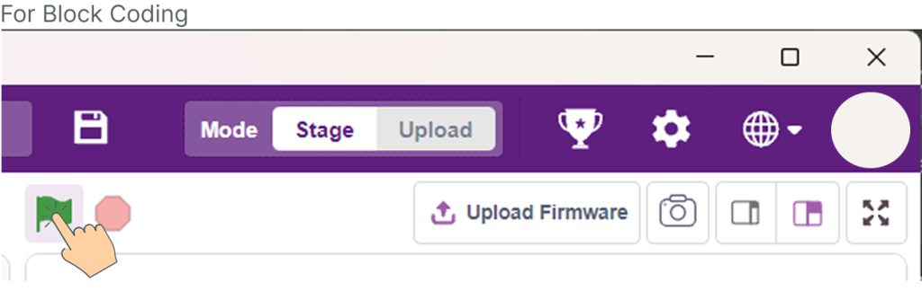 Block Coding Run Green Flag button