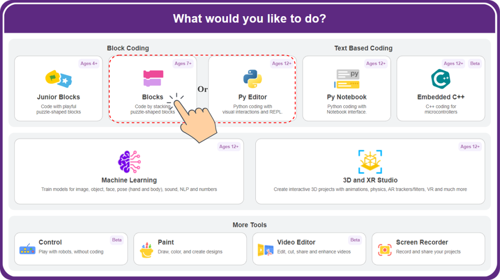 Blocks or Pyeditor Selection