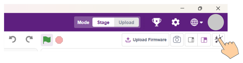 Click on Maximize the Screen in PictoBlox