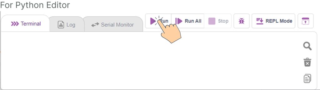 Run button in Python Editor