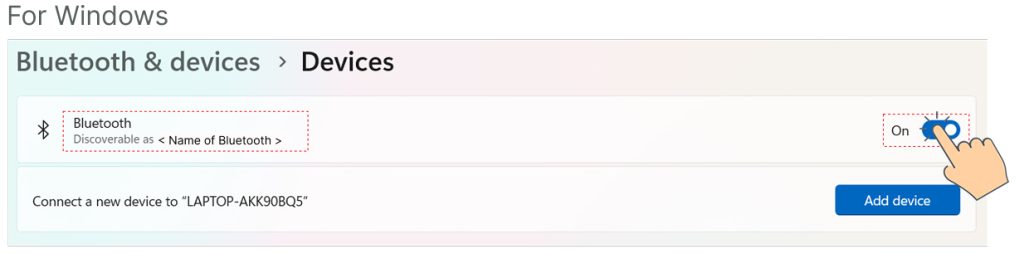 Turn on Bluetooth in Windows