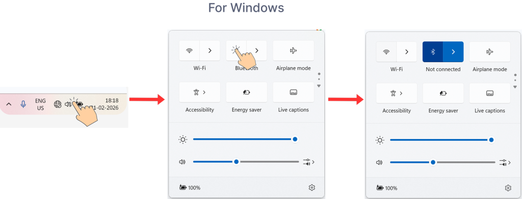 Turn on Bluetooth in windows