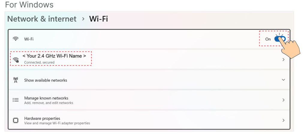 Turn on Wifi in Windows