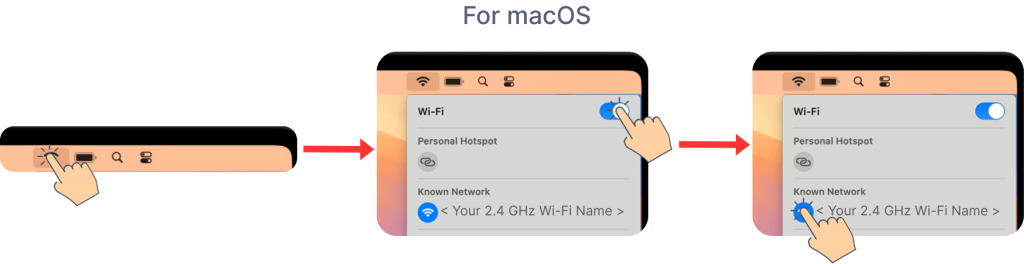 Turn on Wifi in macOS