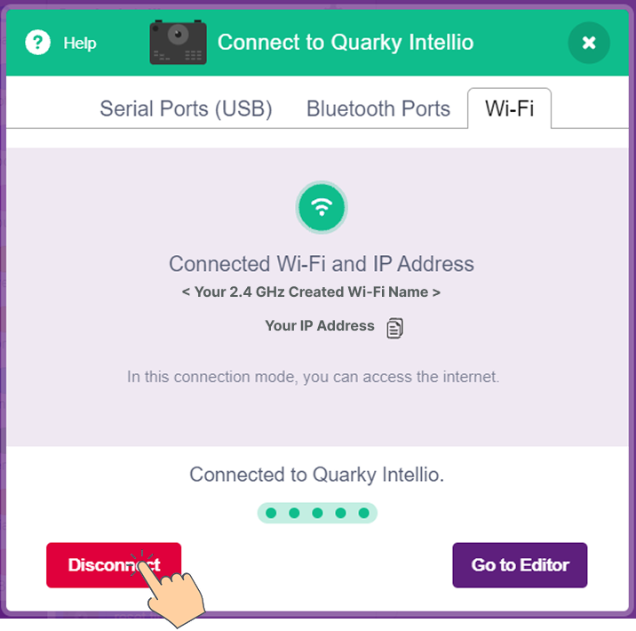 Click on Disconnect button