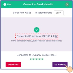 Connection Successful Using IP Address of Intellio