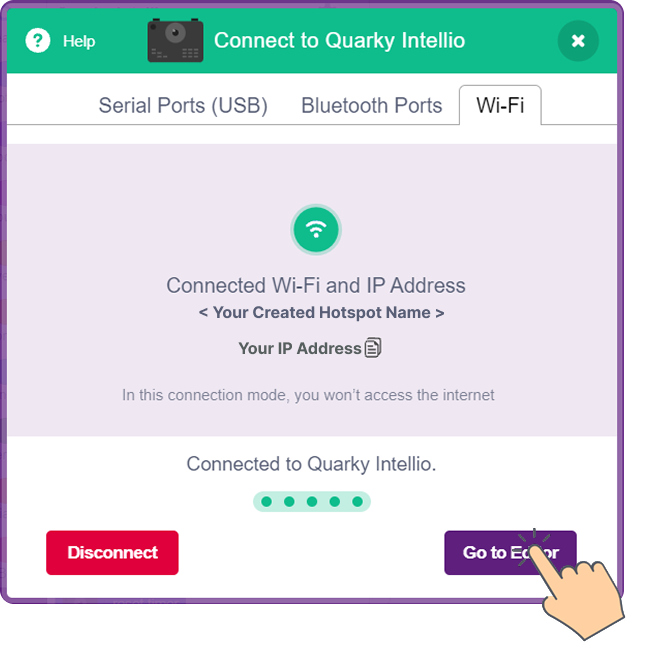 Connection Successfull with Intellio as a Hotspot