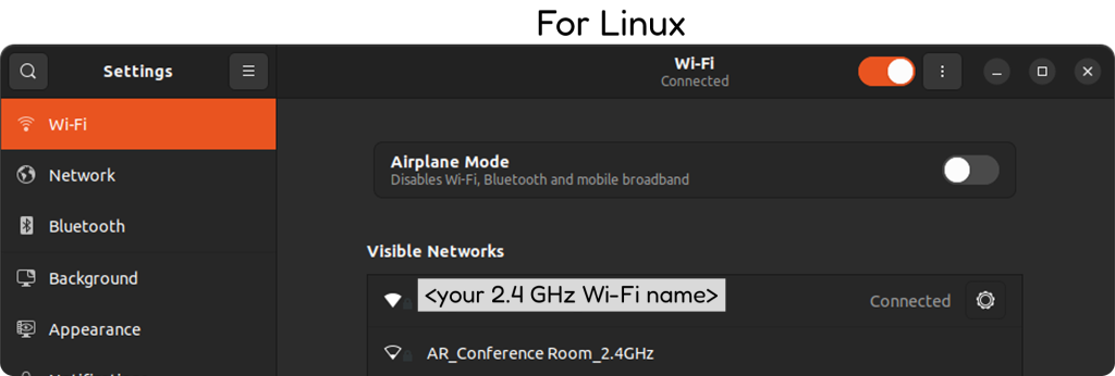 Turn on 2 4 GHz Wi Fi network in linux
