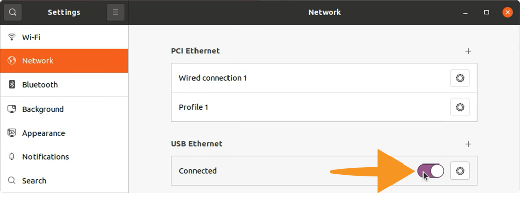 USB Ethernet toggle switch