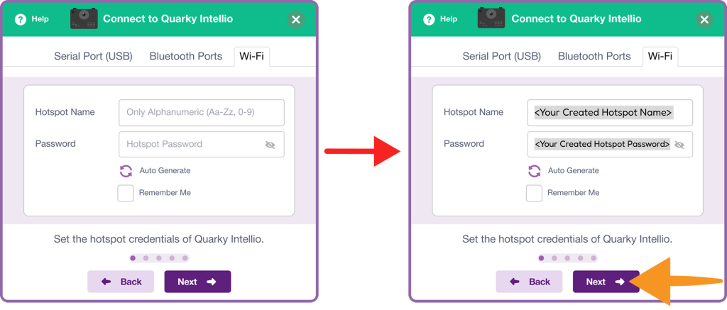 click Auto-Generate to automatically create a hotspot name