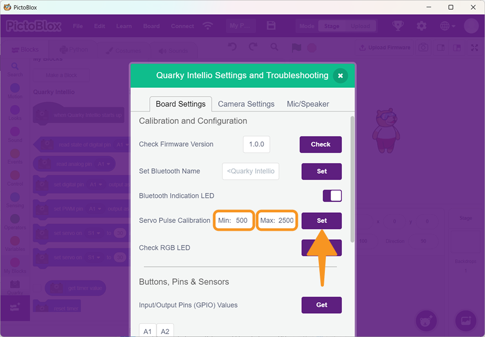 Servo Pulse Calibration
