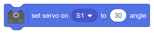 set servo on ( ) to ( ) angle