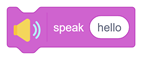 speak text to speech - PictoBlox Block