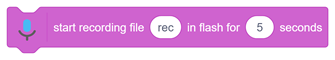 start recording file ( ) in flash for ( ) seconds