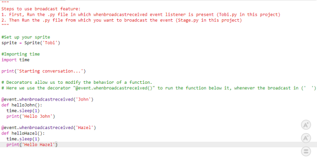 Broadcasting Events in PictoBlox Python: Learn the Basics for Tobi and ...