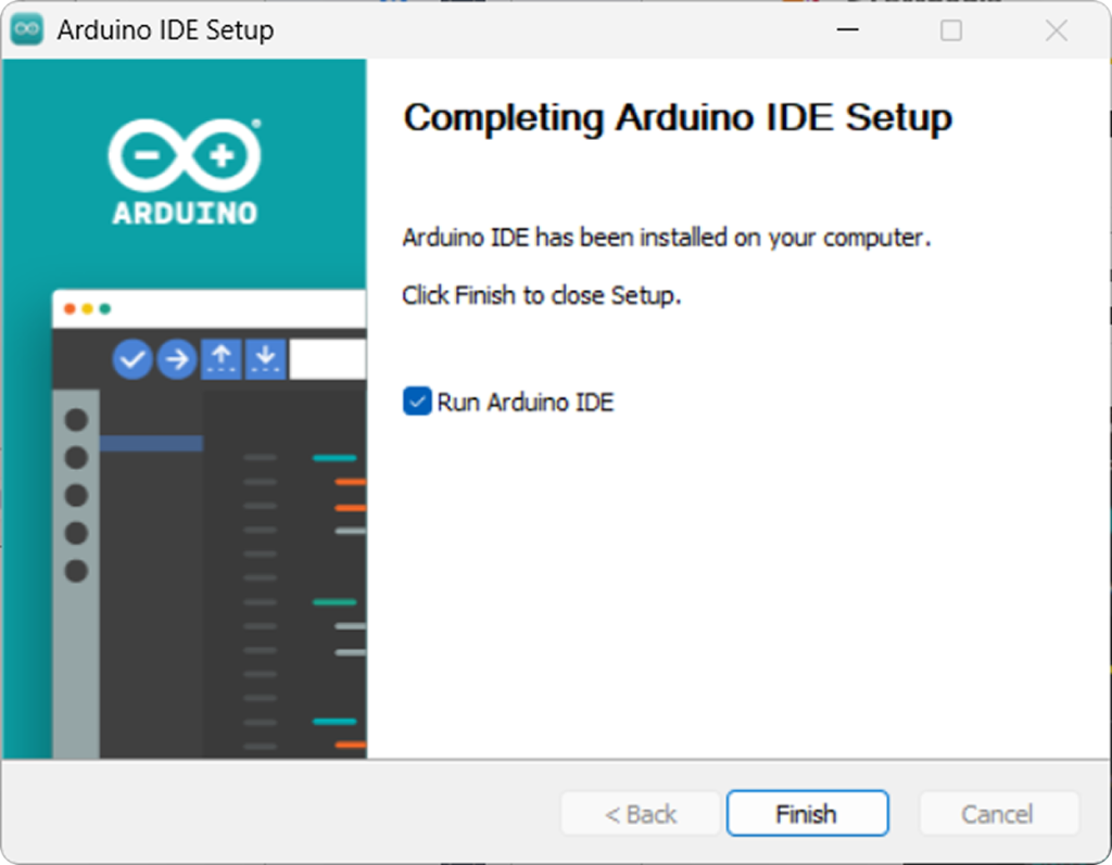 Installation Successfully Arduino ide