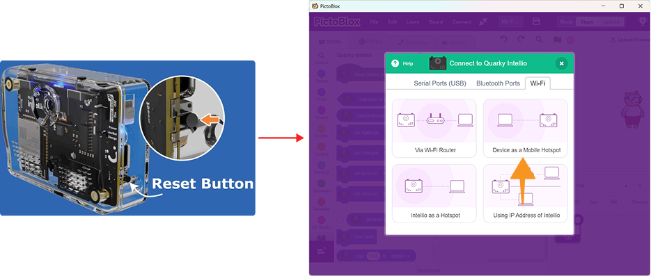 Reset the device and restart the connection process