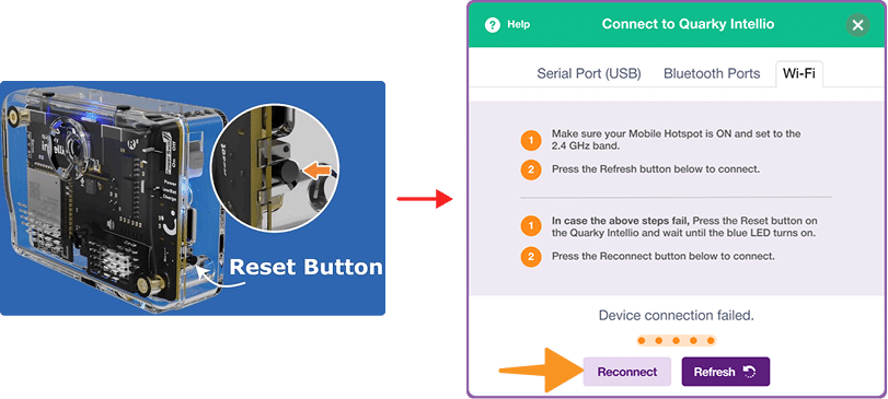 reset and reconnect