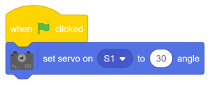 Block Image_Green Flag and set servo to 90