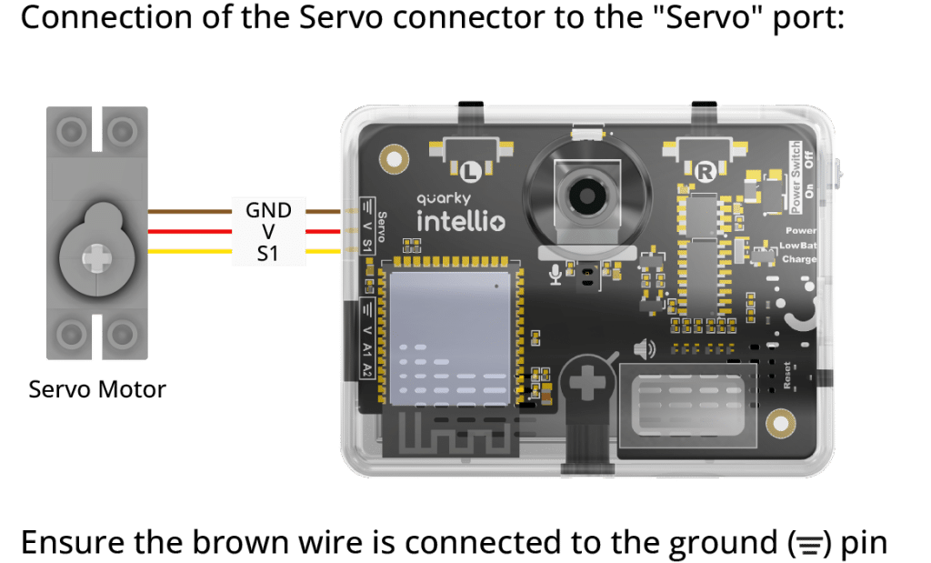 Connecting the Servo to Quarky Intellio 