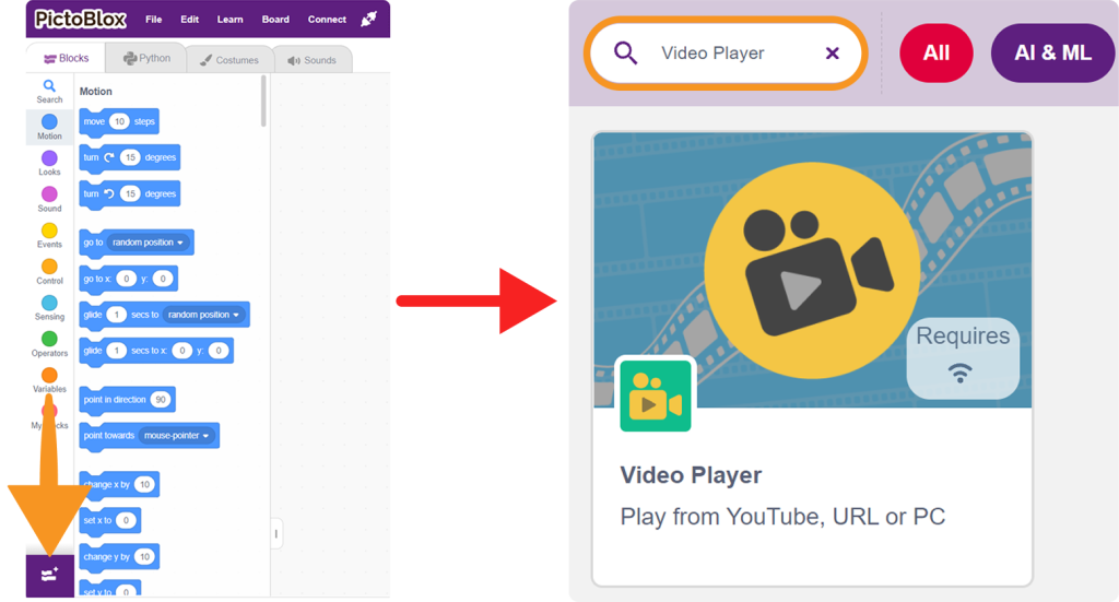 Search for Video Player and select the extension