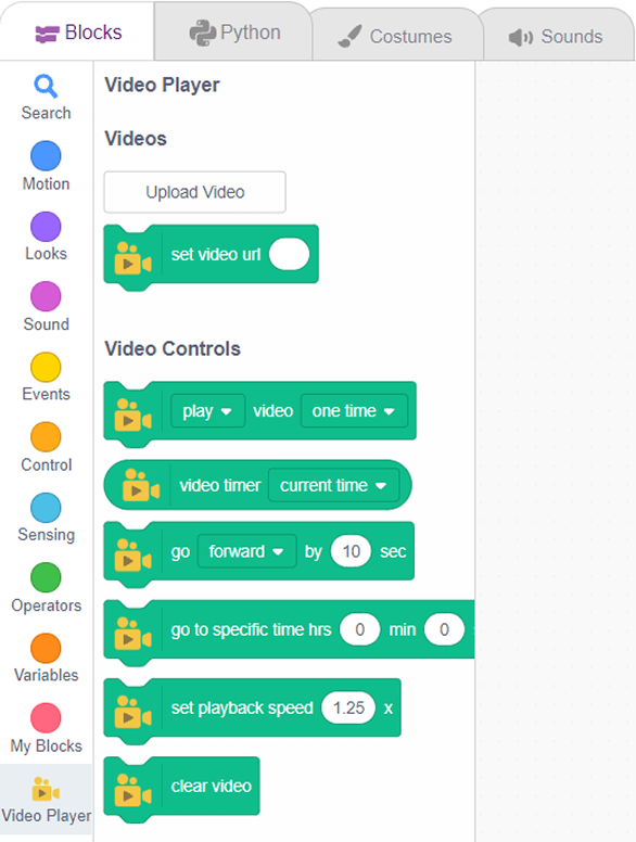 Video Player blocks