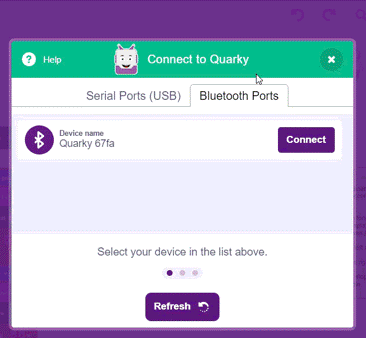 select bluetooth connection