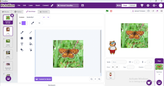 Add animal images from backdrops