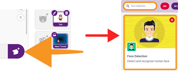 Add the Face Detection Extension in count face with tobi