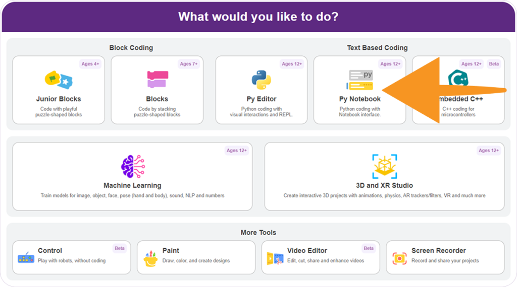 Select Python Notebook