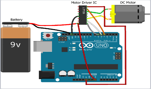 arduino connect with motor