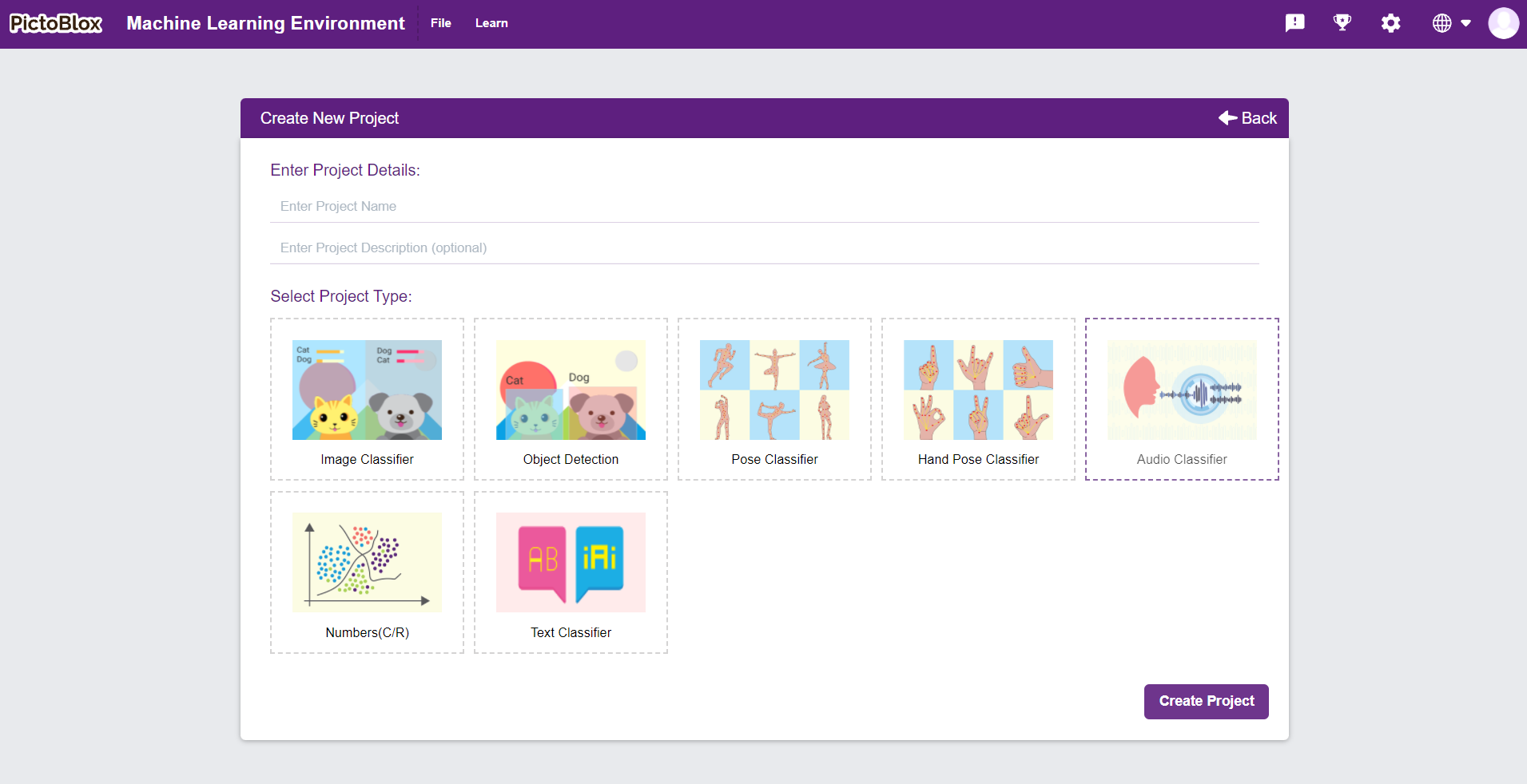 audio classifier select