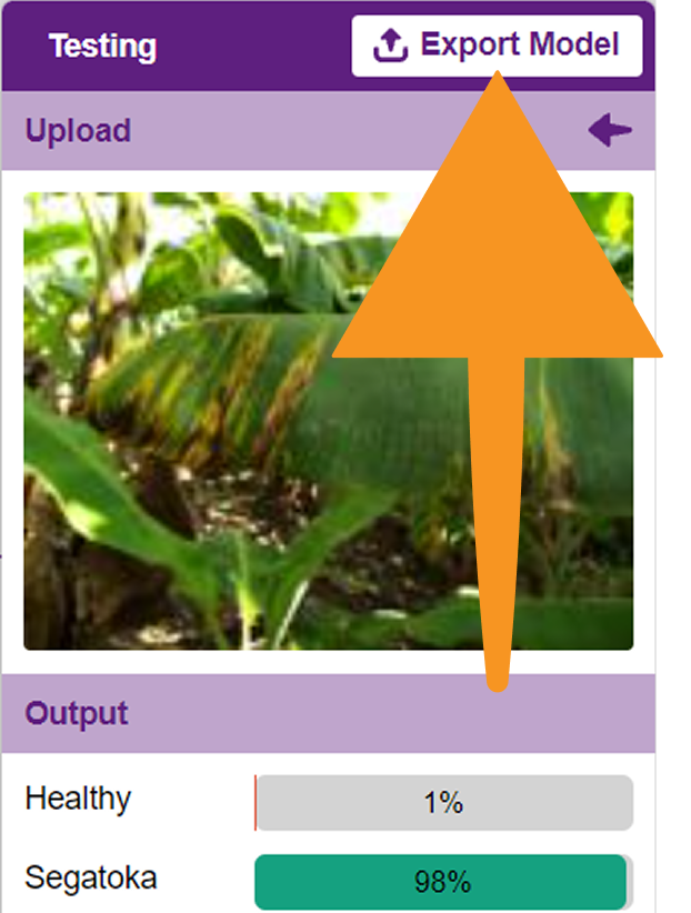 export model in ml pictoblox leaf