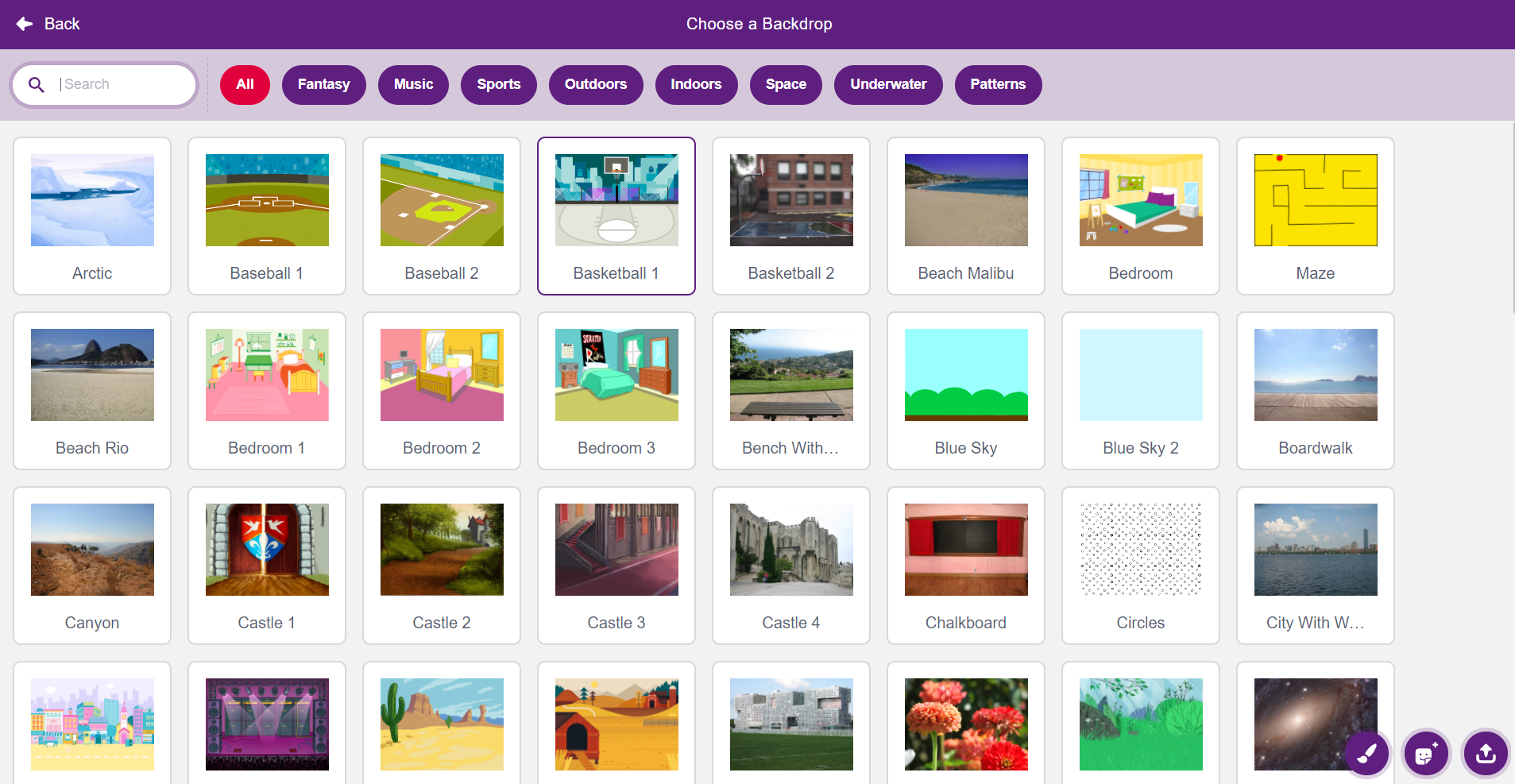 select suitable backdrop