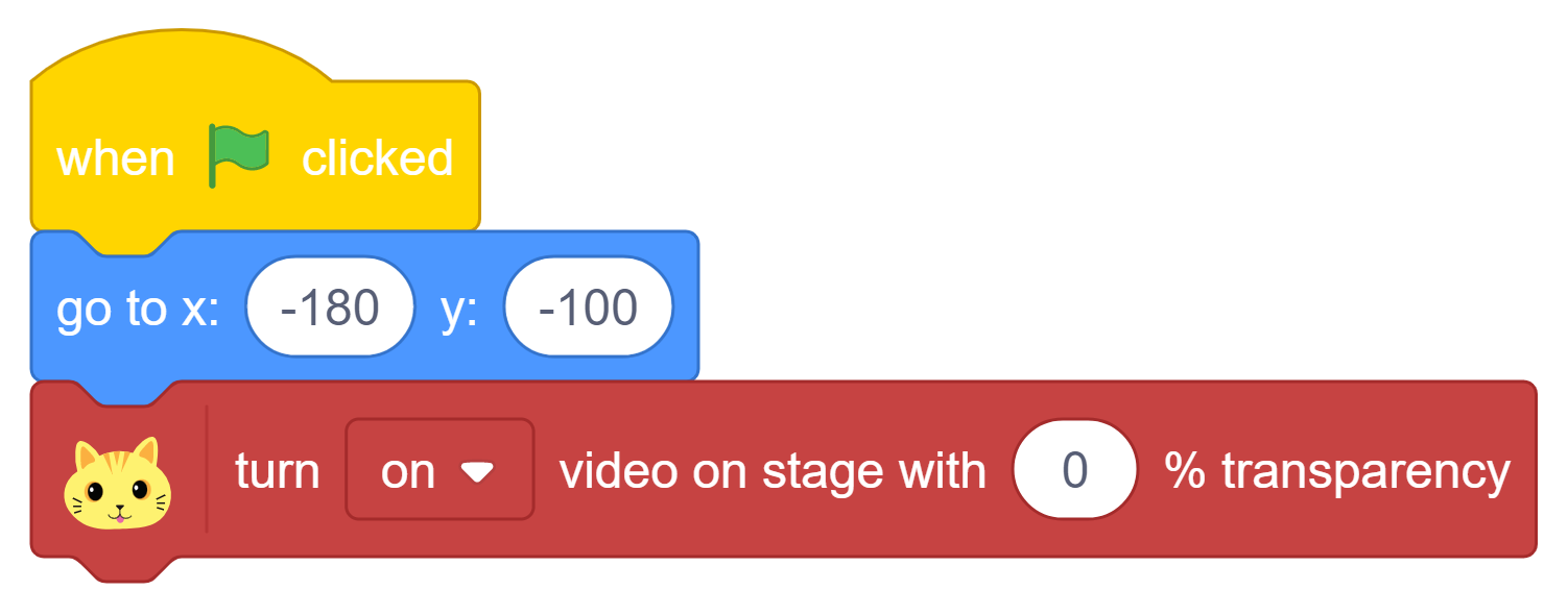 turn on video on stage with 0 transparency